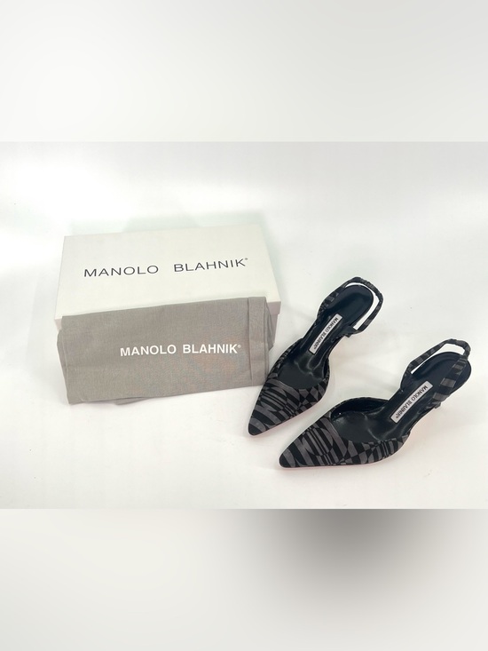 Manolo Blahnik Shoes - NWT Vintage Manolo Blahnik Carolyne 70 Abstract Slingback Kitten Heel Pumps 36.5